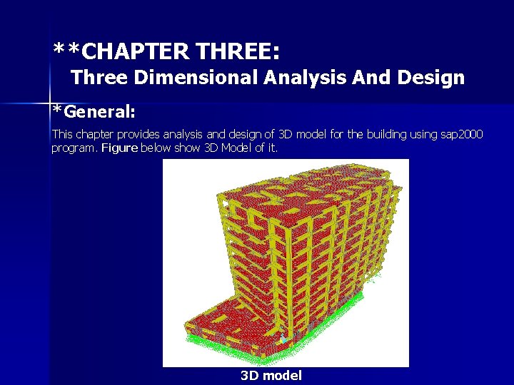 **CHAPTER THREE: Three Dimensional Analysis And Design *General: This chapter provides analysis and design