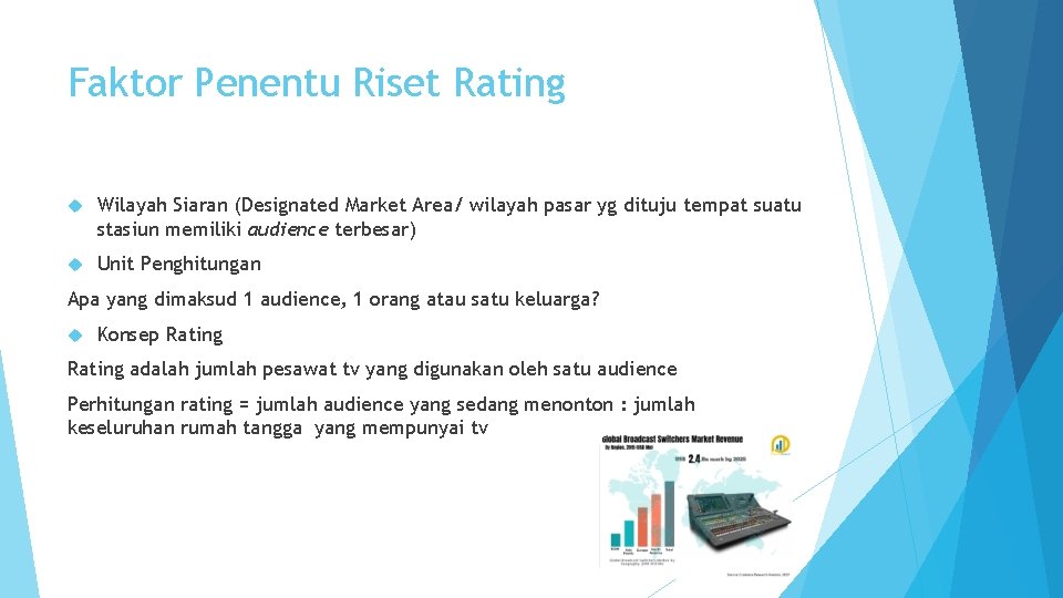 Faktor Penentu Riset Rating Wilayah Siaran (Designated Market Area/ wilayah pasar yg dituju tempat