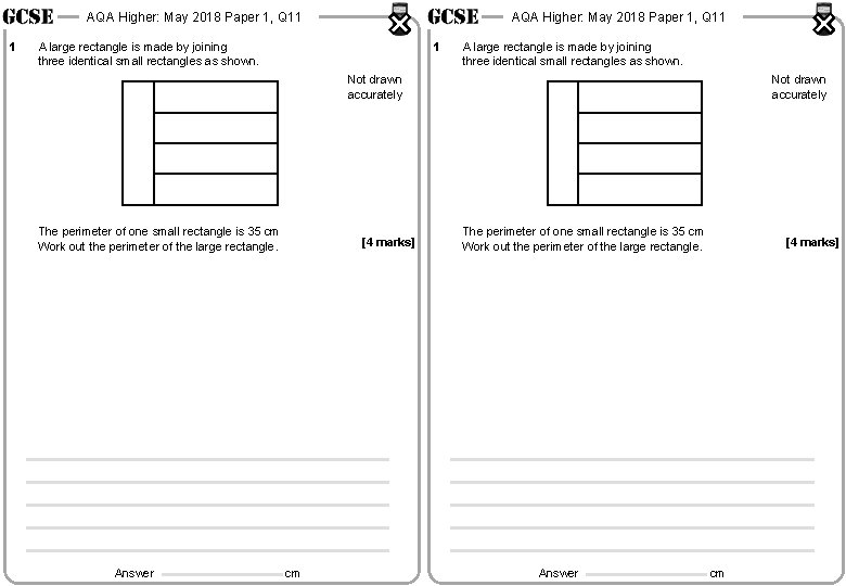 AQA Higher: May 2018 Paper 1, Q 11 1 AQA Higher: May 2018 Paper