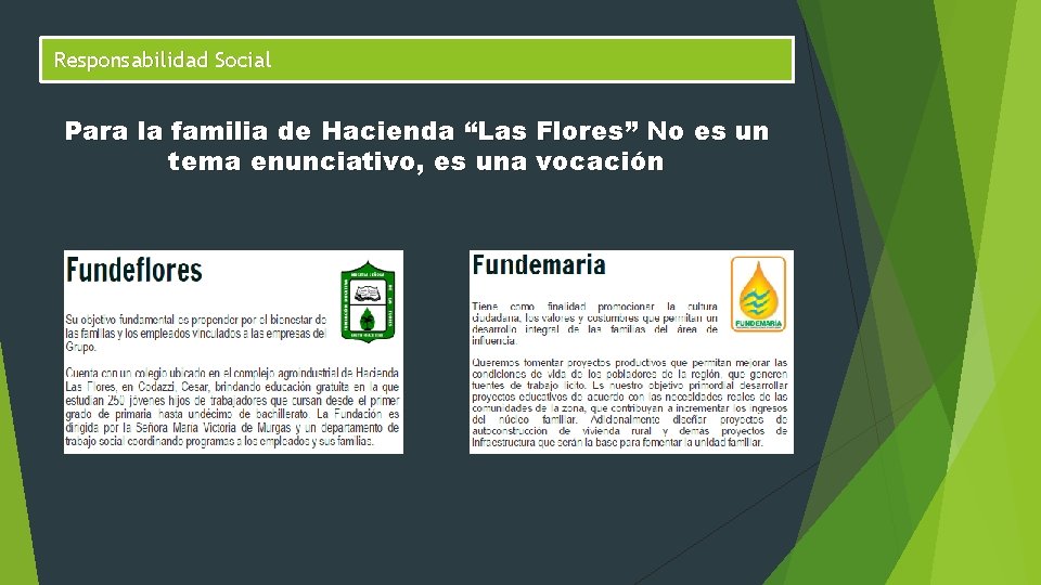 Responsabilidad Social Para la familia de Hacienda “Las Flores” No es un tema enunciativo, Responsabilidad Social Para la familia de Hacienda “Las Flores” No es un tema enunciativo,