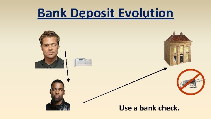 Bank Deposit Evolution Use a bank check. 