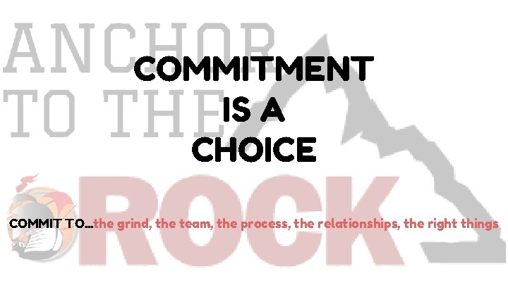 COMMITMENT IS A CHOICE COMMIT TO. . . the grind, the team, the process,
