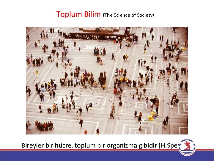 Toplum Bilim (The Science of Society) Bireyler bir hücre, toplum bir organizma gibidir (H.