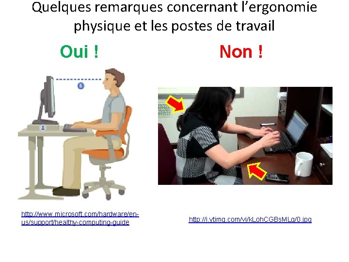 Quelques remarques concernant l’ergonomie physique et les postes de travail Oui ! http: //www.