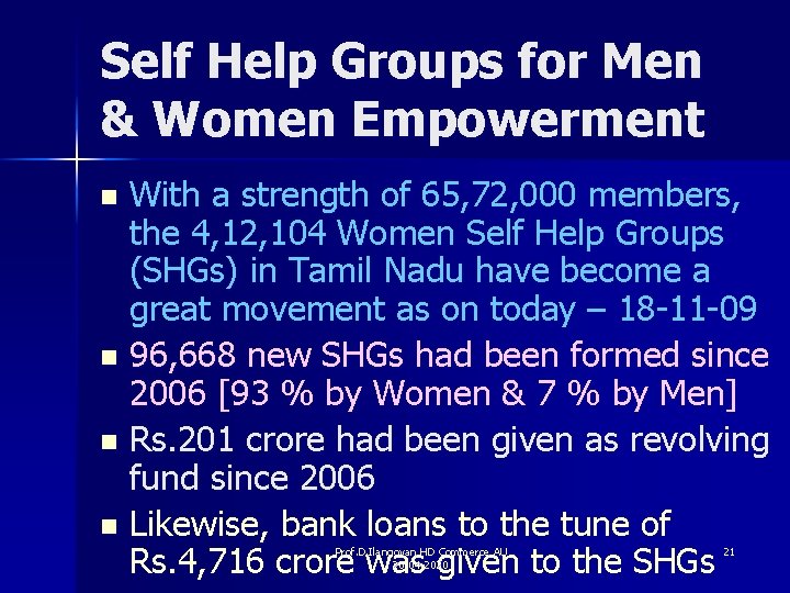 Self Help Groups for Men & Women Empowerment With a strength of 65, 72,