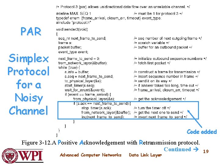 PAR Simplex Protocol for a Noisy Channel Code added Figure 3 -12. A Positive