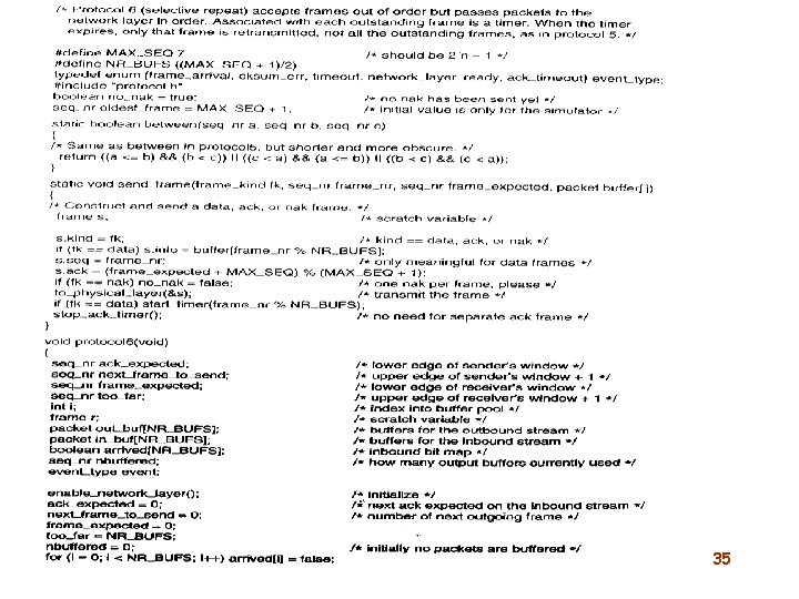 Advanced Computer Networks Data Link Layer 35 