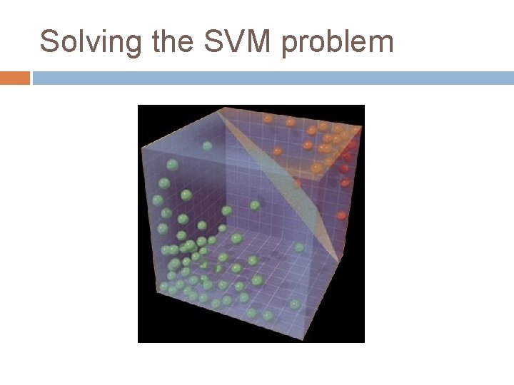 Solving the SVM problem 