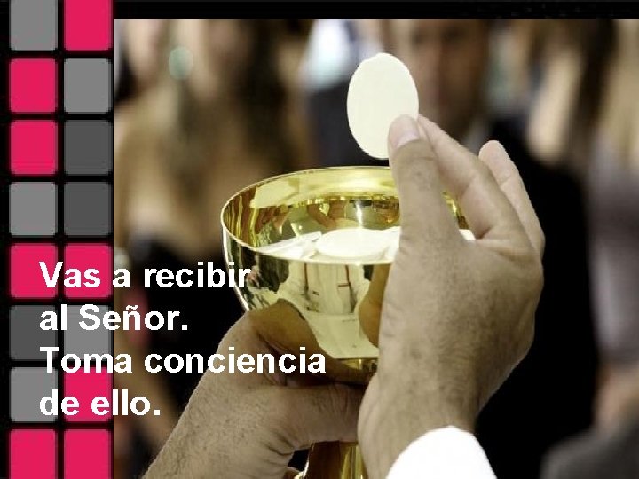 Vas a recibir al Señor. Toma conciencia de ello. 
