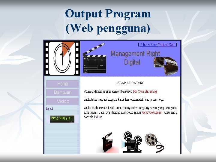 Output Program (Web pengguna) 