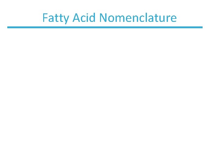 Fatty Acid Nomenclature 