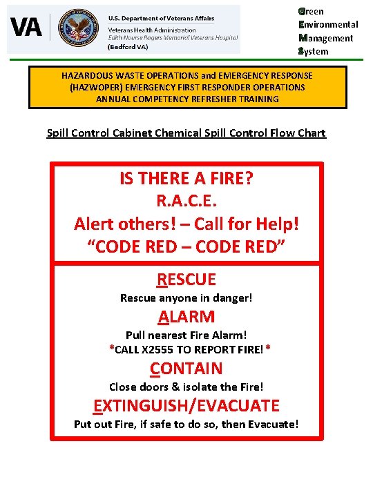 Green Environmental Management System HAZARDOUS WASTE OPERATIONS and EMERGENCY RESPONSE (HAZWOPER) EMERGENCY FIRST RESPONDER Green Environmental Management System HAZARDOUS WASTE OPERATIONS and EMERGENCY RESPONSE (HAZWOPER) EMERGENCY FIRST RESPONDER