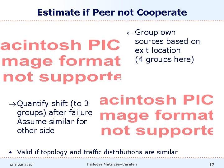 Estimate if Peer not Cooperate ¬ Group own sources based on exit location (4