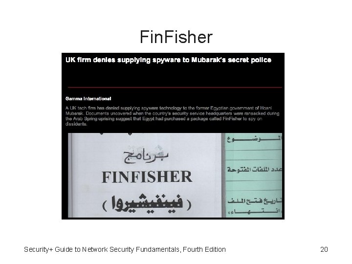 Fin. Fisher Security+ Guide to Network Security Fundamentals, Fourth Edition 20 