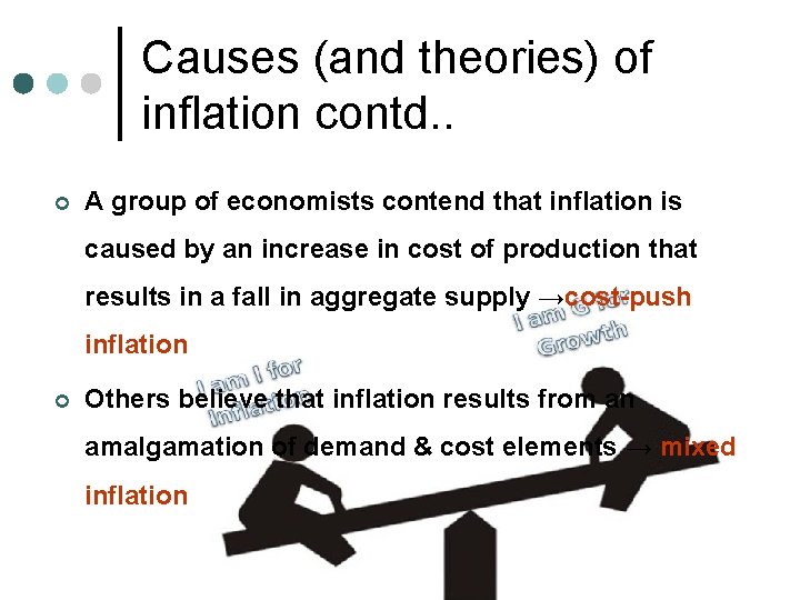 Causes (and theories) of inflation contd. . ¢ A group of economists contend that Causes (and theories) of inflation contd. . ¢ A group of economists contend that