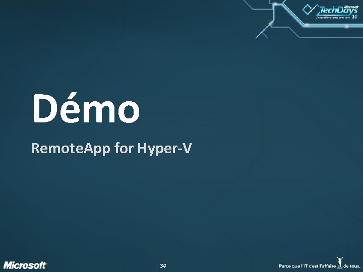 Démo Remote. App for Hyper-V 34 Démo Remote. App for Hyper-V 34