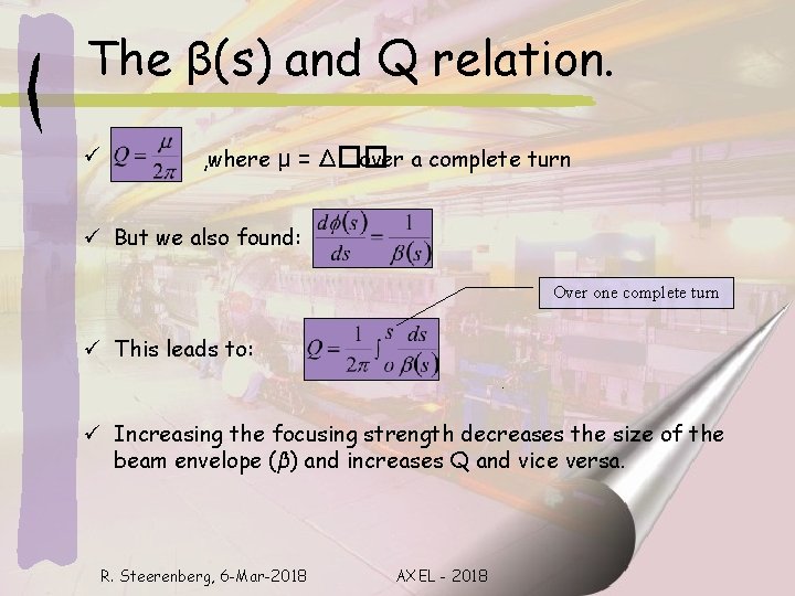 The β(s) and Q relation. ü , where μ = Δ�� over a complete