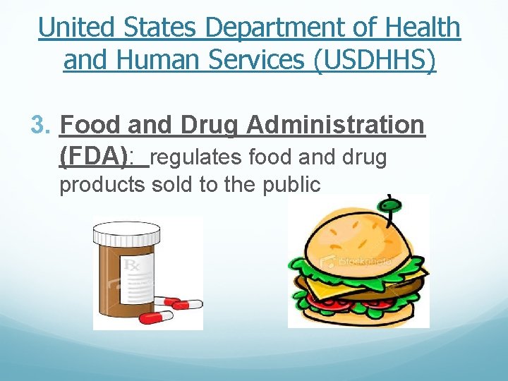 United States Department of Health and Human Services (USDHHS) 3. Food and Drug Administration