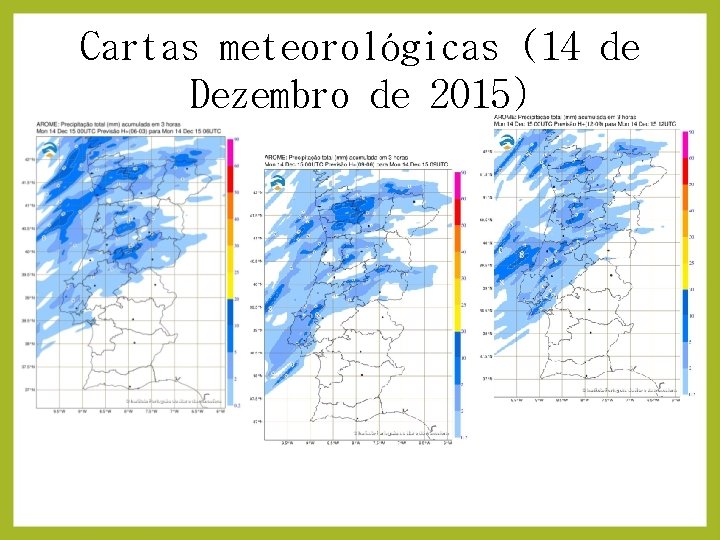 Cartas meteorológicas (14 de Dezembro de 2015) 