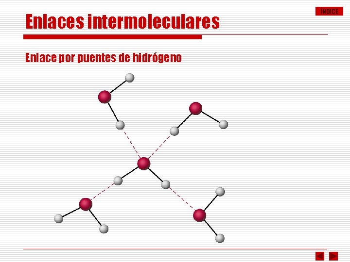 Enlaces intermoleculares Enlace por puentes de hidrógeno ÍNDICE 