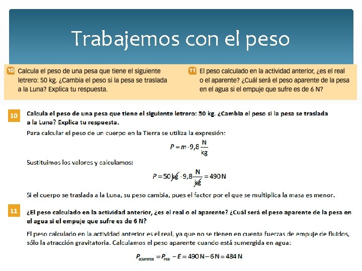 Trabajemos con el peso Trabajemos con el peso