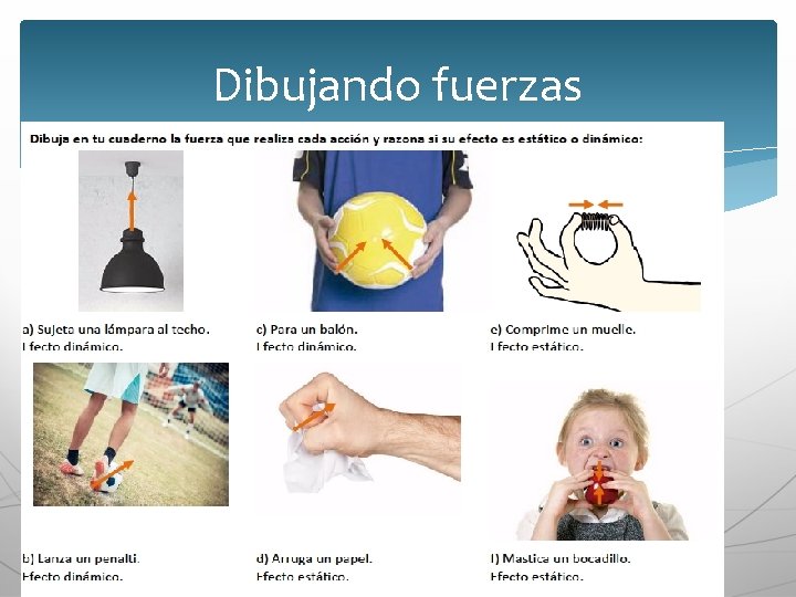 Dibujando fuerzas u Recuerda para dibujar una fuerza piensa qué está ejerciendo esa fuerza…no Dibujando fuerzas u Recuerda para dibujar una fuerza piensa qué está ejerciendo esa fuerza…no