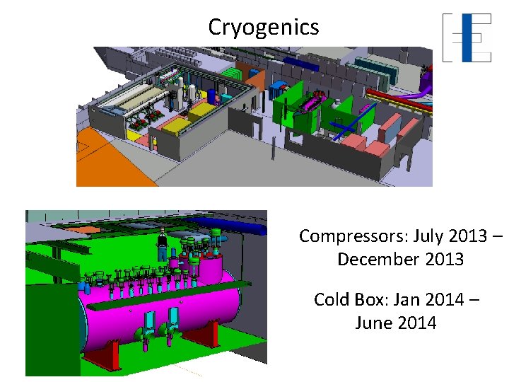 Cryogenics Compressors: July 2013 – December 2013 Cold Box: Jan 2014 – June 2014