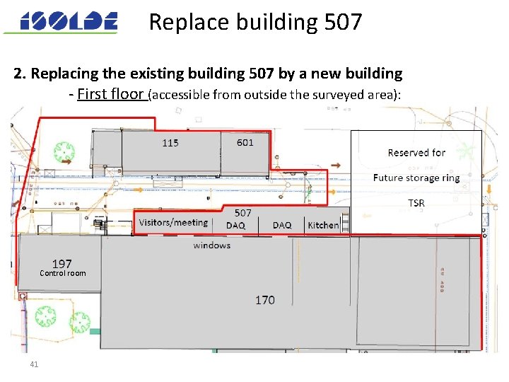 Replace building 507 2. Replacing the existing building 507 by a new building -