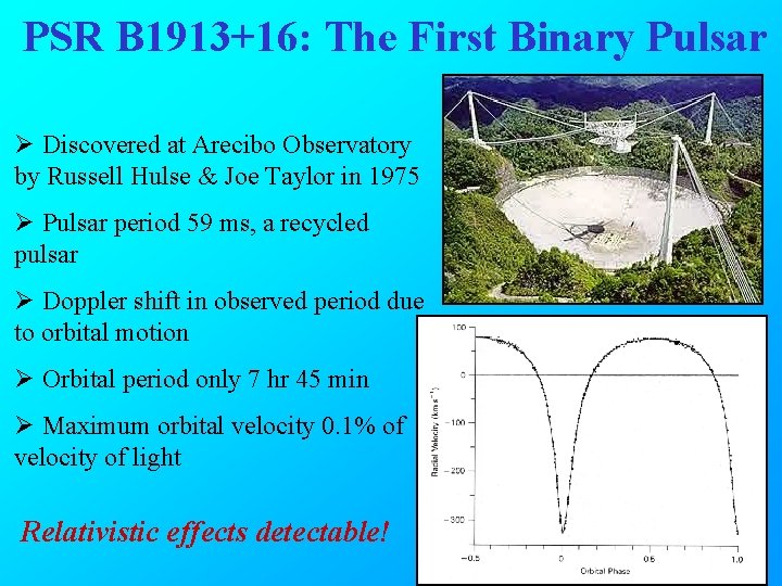 PSR B 1913+16: The First Binary Pulsar Ø Discovered at Arecibo Observatory by Russell