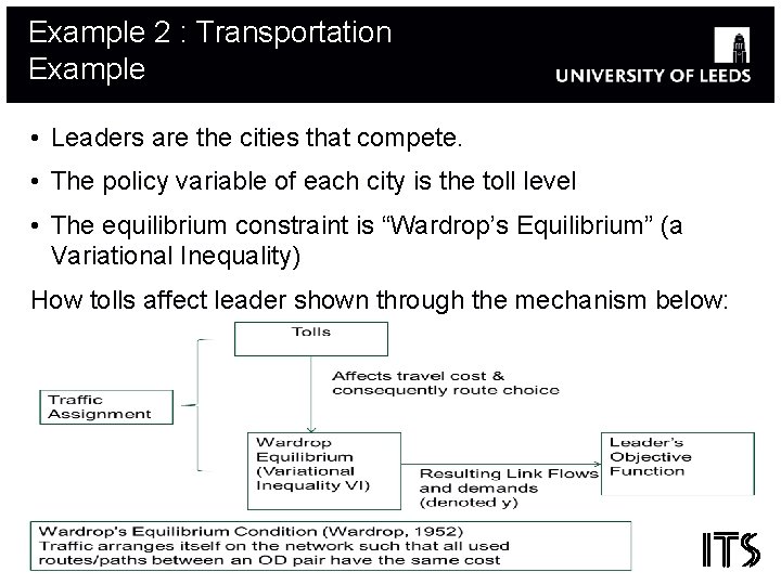 Example 2 : Transportation Example • Leaders are the cities that compete. • The