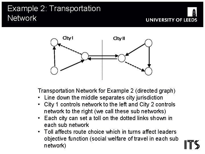 Example 2: Transportation Network for Example 2 (directed graph) • Line down the middle