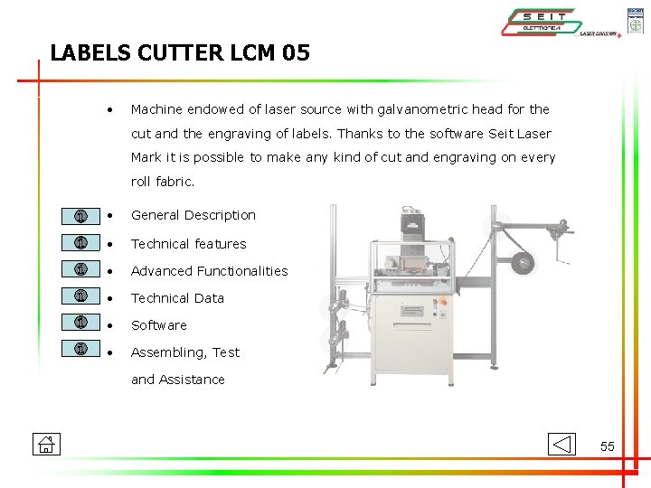 LABELS CUTTER LCM 05 • Machine endowed of laser source with galvanometric head for