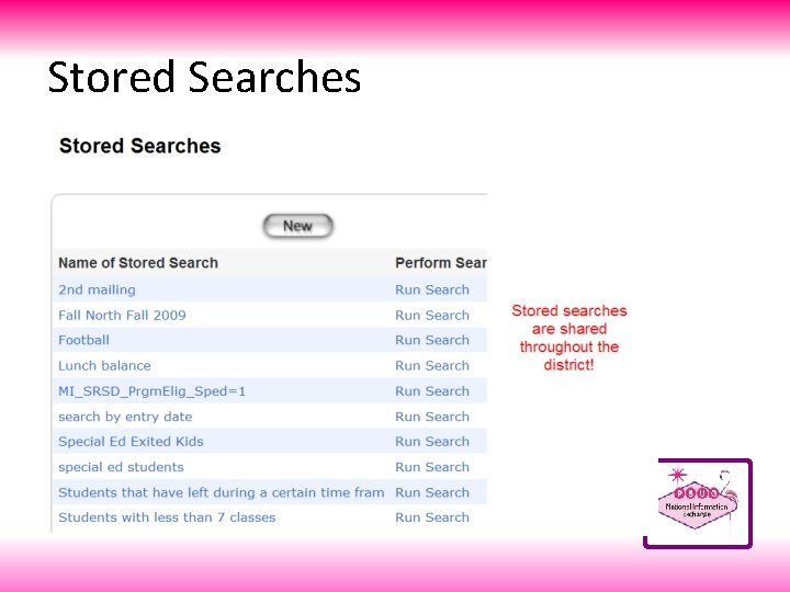 Stored Searches 