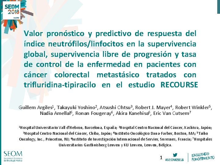 Valor pronóstico y predictivo de respuesta del índice neutrófilos/linfocitos en la supervivencia global, supervivencia Valor pronóstico y predictivo de respuesta del índice neutrófilos/linfocitos en la supervivencia global, supervivencia