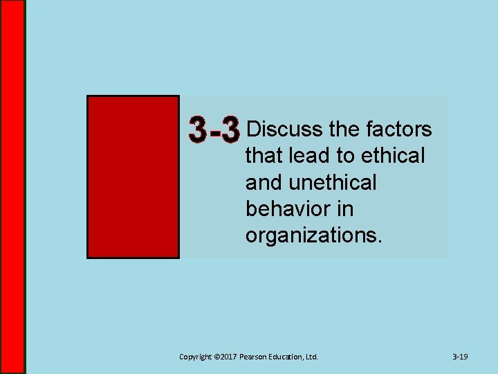 3 -3 Discuss the factors that lead to ethical and unethical behavior in organizations.