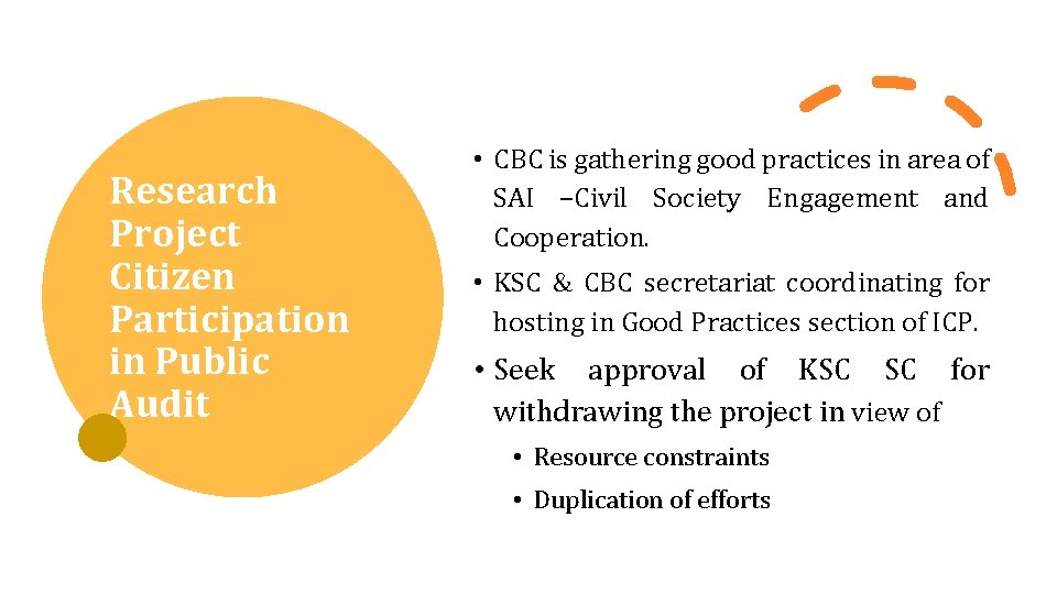 INTOSAI Knowledge Sharing & Knowledge Services Committee Research Project Citizen Participation in Public Audit