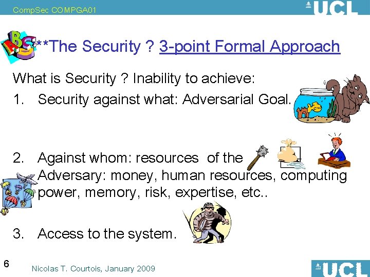 Comp. Sec COMPGA 01 ***The Security ? 3 -point Formal Approach What is Security