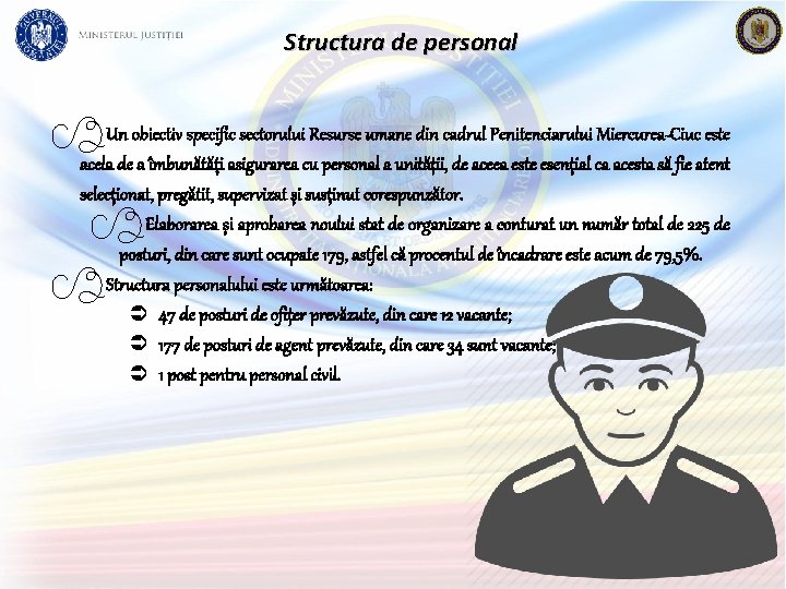 Structura de personal Un obiectiv specific sectorului Resurse umane din cadrul Penitenciarului Miercurea-Ciuc este