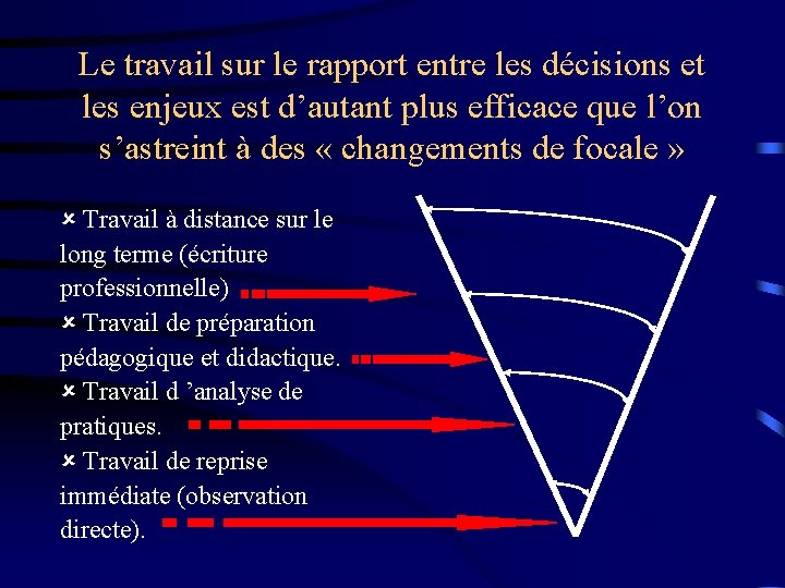 Le travail sur le rapport entre les décisions et les enjeux est d’autant plus