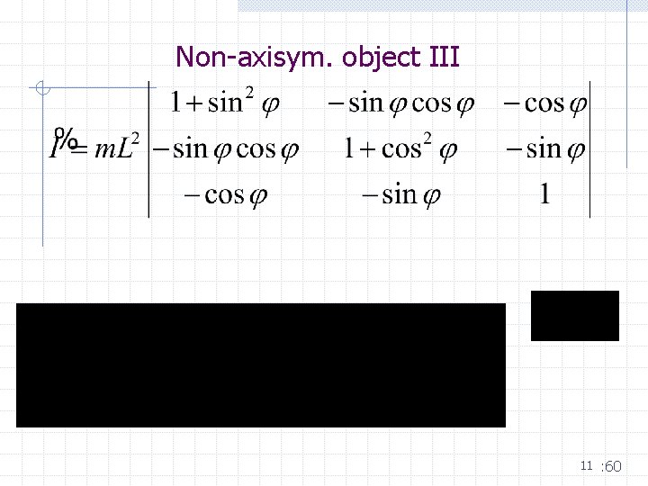 Non-axisym. object III 11 : 60 