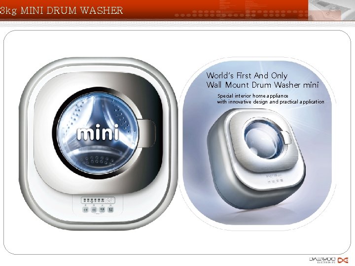 3 kg MINI DRUM WASHER World’s First And Only Wall Mount Drum Washer mini