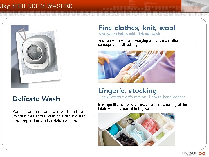 3 kg MINI DRUM WASHER Fine clothes, knit, wool Save your clothes with delicate