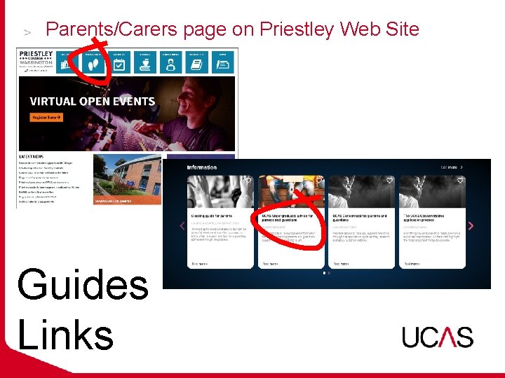 Parents/Carers page on Priestley Web Site Guides Links 