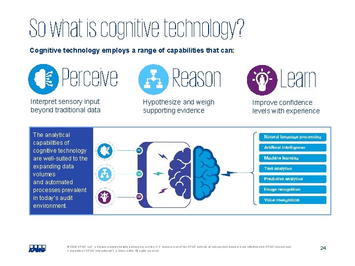 So what is cognitive technology? Cognitive technology employs a range of capabilities that can: