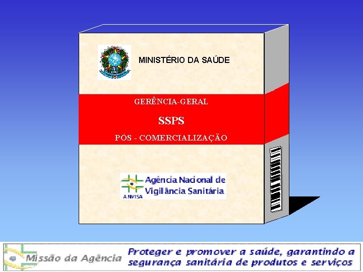 MINISTÉRIO DA SAÚDE GERÊNCIA-GERAL SSPS PÓS - COMERCIALIZAÇÃO Agência Nacional de Vigilância Sanitária www.