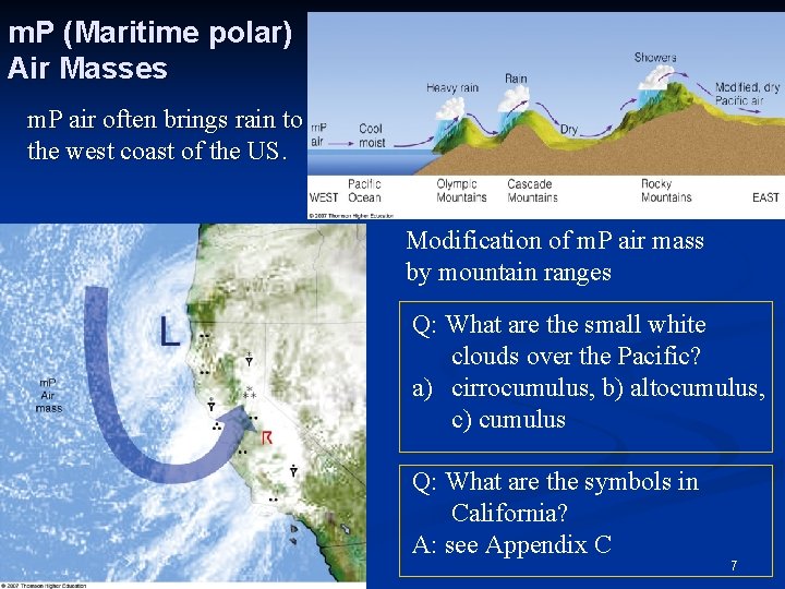 m. P (Maritime polar) Air Masses m. P air often brings rain to the