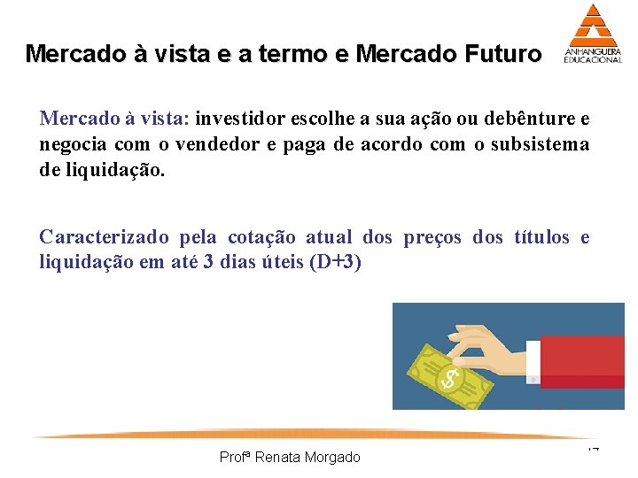 Mercado à vista e a termo e Mercado Futuro Mercado à vista: investidor escolhe