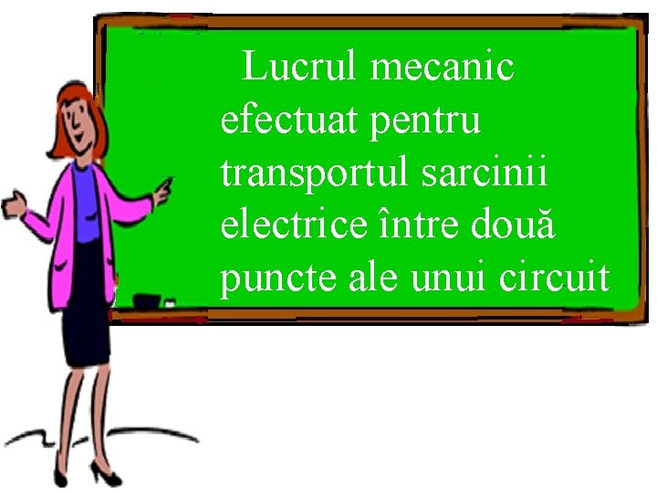 Lucrul mecanic efectuat pentru transportul sarcinii electrice între două puncte ale unui circuit 
