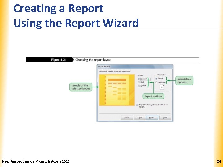 Creating a Report Using the Report Wizard New Perspectives on Microsoft Access 2010 XP