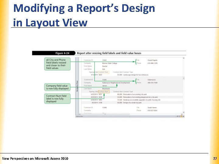 Modifying a Report’s Design in Layout View New Perspectives on Microsoft Access 2010 XP